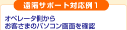 遠隔サポート対応例1
オペレータ側からお客さまのパソコン画面を確認