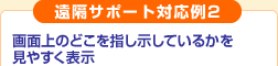 遠隔サポート対応例2
画面上のどこを指し示しているかを見やすく表示