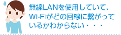 無線LANを使用していて、Wi-Fiがどの回線に繋がっているかわからない・・・