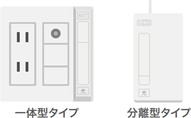 一体型タイプ、分離型タイプ