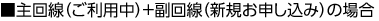 ■主回線(ご利用中)+副回線(新規お申し込み)の場合